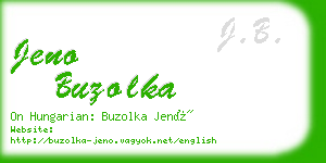 jeno buzolka business card